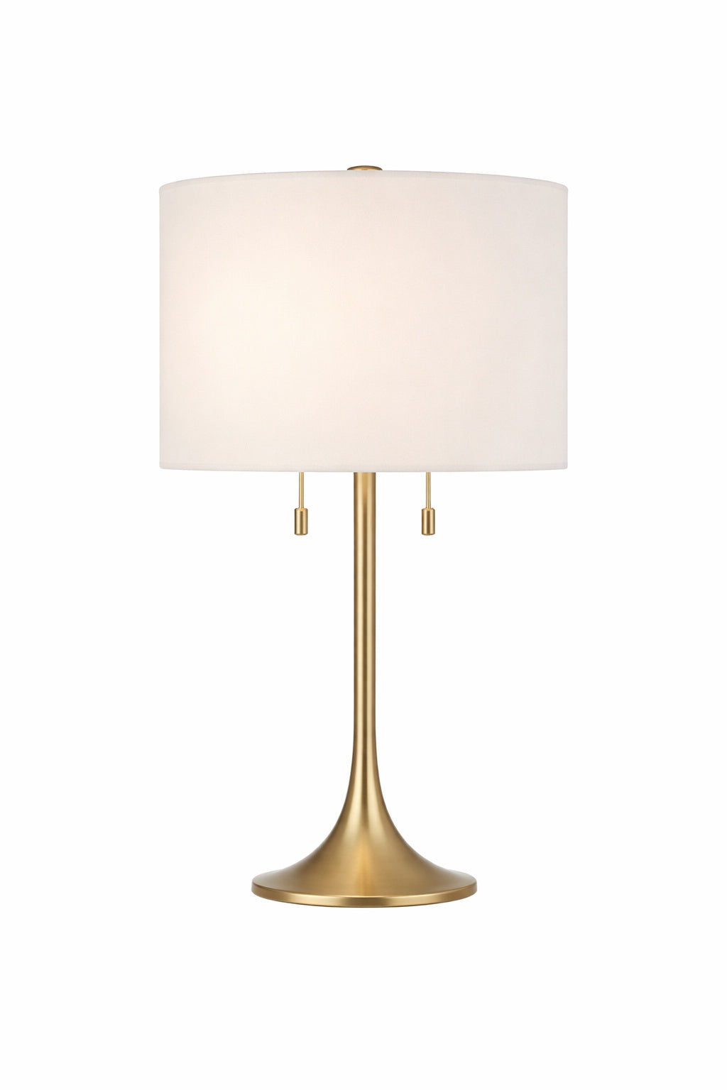 CRAFTMADE Neely 30 in Brushed Nickel Finish Contemporary Standard Bulb Candlestick Table Lamp for home with White Linen Shade
