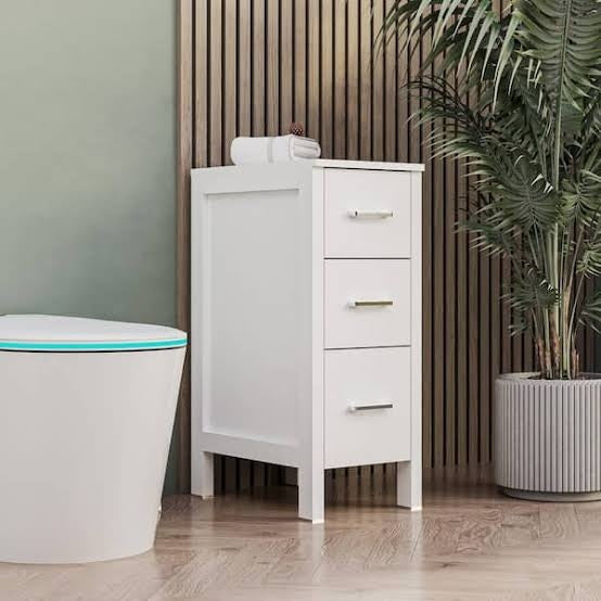 eclife 12 in W x 20 in D x 30 in H High Quality White MDF Material Freestanding Linen Cabinet with 3 Drawers in White