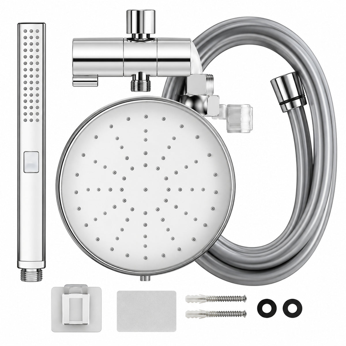 Waterpik BodyWand 7 Spray Wall Mount Dual Fixed and Handheld Shower Head 1 8 GPM in Chrome YHW 433E SBW 383MEB
