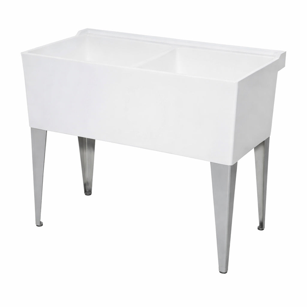 MUSTEE Utilatub 40 in x 24 in x 33 in Thermoplastic Floor Mount Utility Tub in White