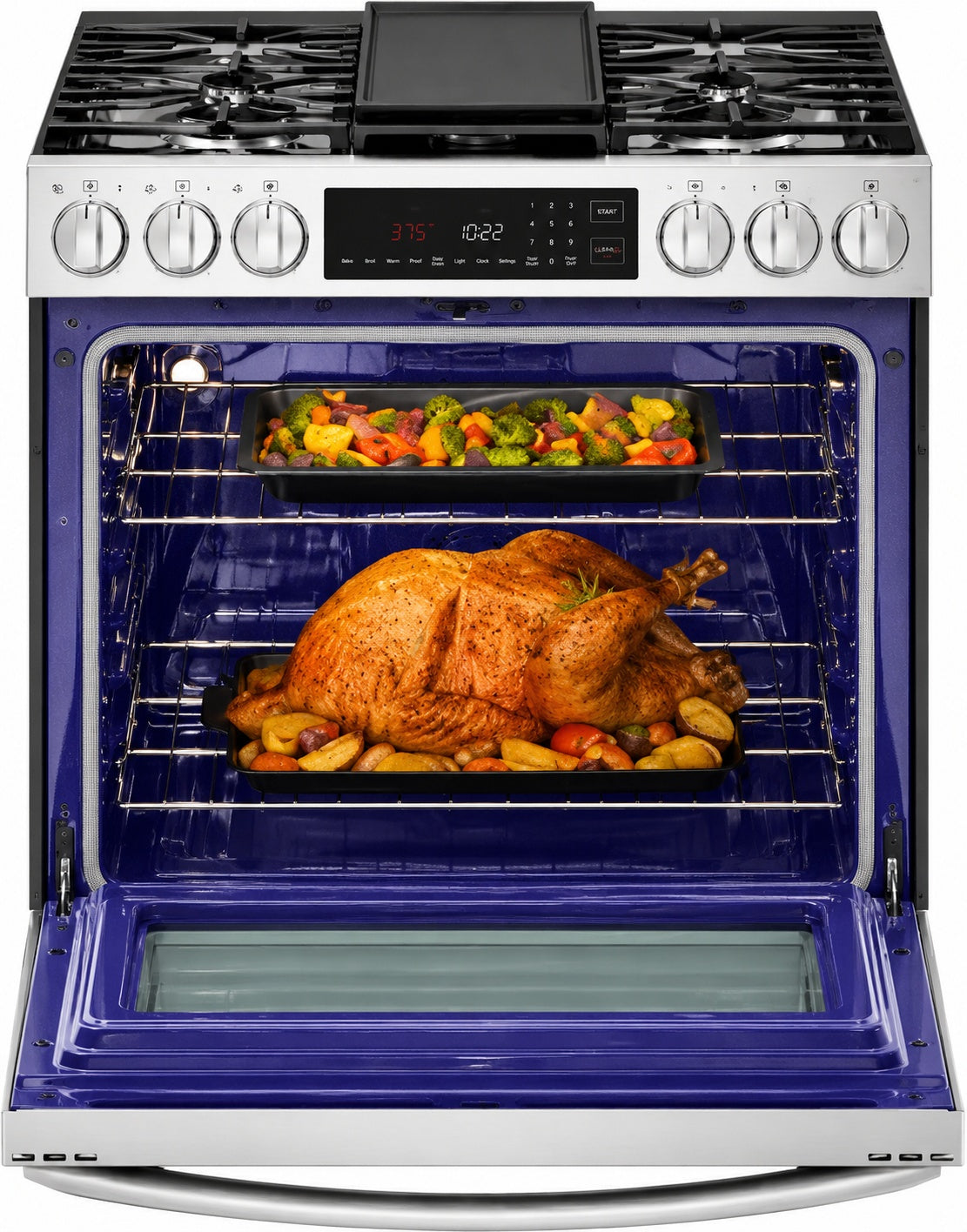 Lg 6 3 Cu Ft Smart Dual Fuel Convection Range with Air Fry