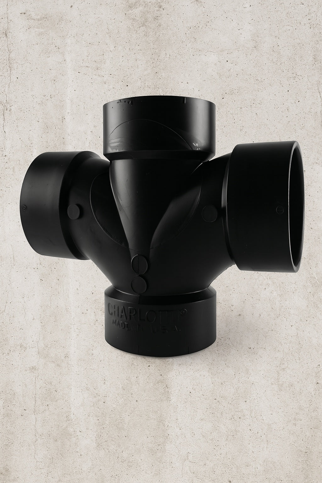 Pipe 4 in. ABS DWV All Hub Double Sanitary Tee ABS004281200HD