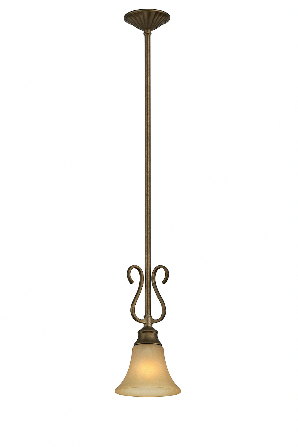 Hampton Bay Chester 1-Light Aruba Teak Mini Pendant