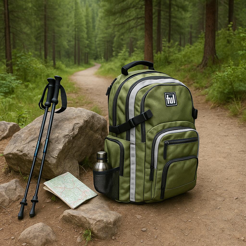 Ful TMan 17 in. Olive Pocket Laptop Backpack