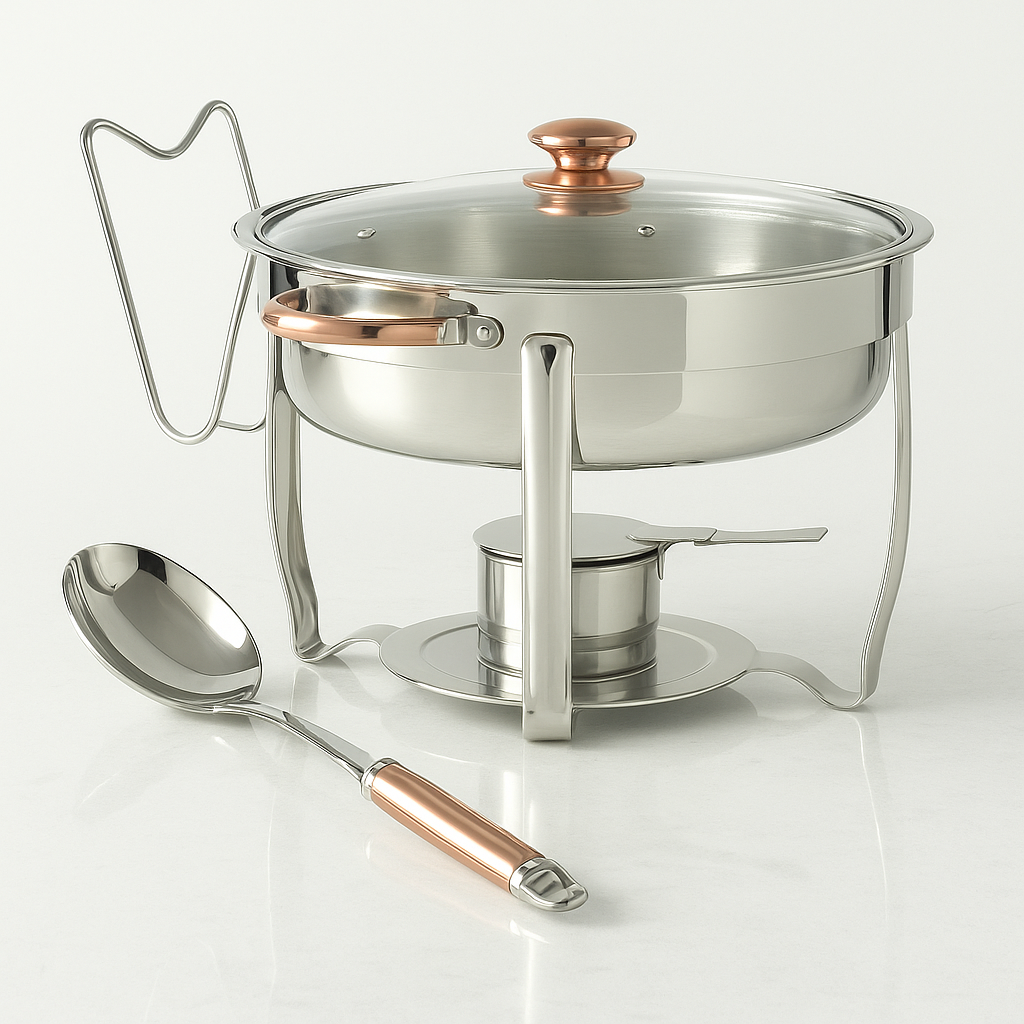 Denmark 8-Piece 4-Quart Stainless Steel Round Chafing Dish