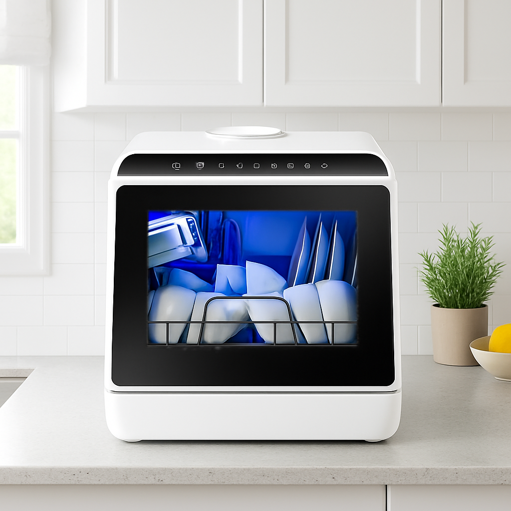 16.5 in. Countertop Dishwasher in White with 3-Cycles, 6-Modes, 4-Place Settings Capacity, 40 dBA