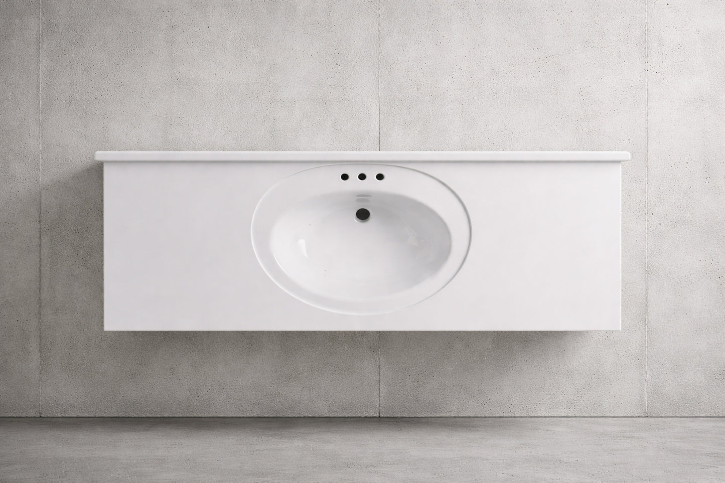 Glacier Bay 61 in. x 22 in. White Cultured Marble Vanity Top with Round Sink