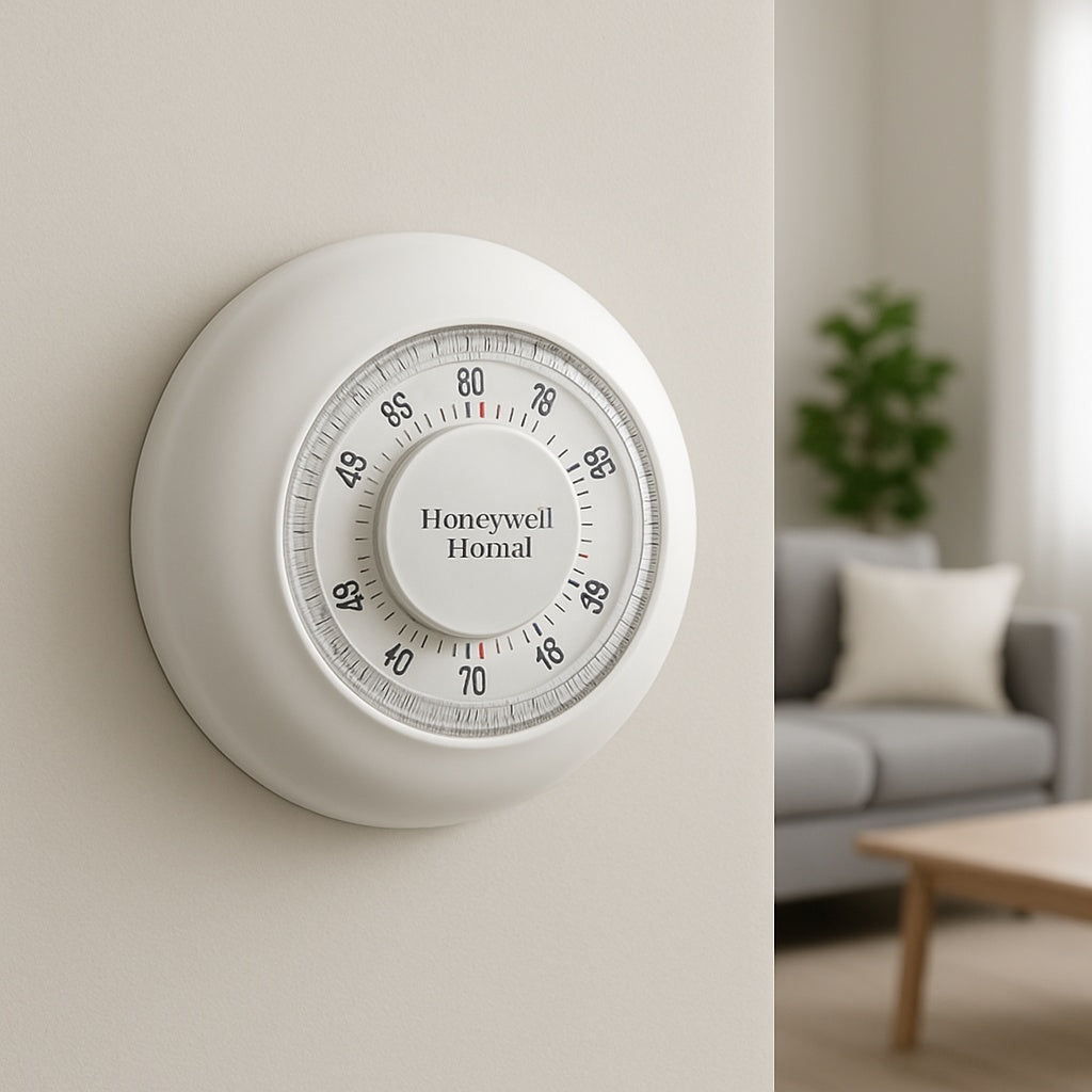 Round Non-Programmable Thermostat with 1H/1C Single Stage Heating and Cooling