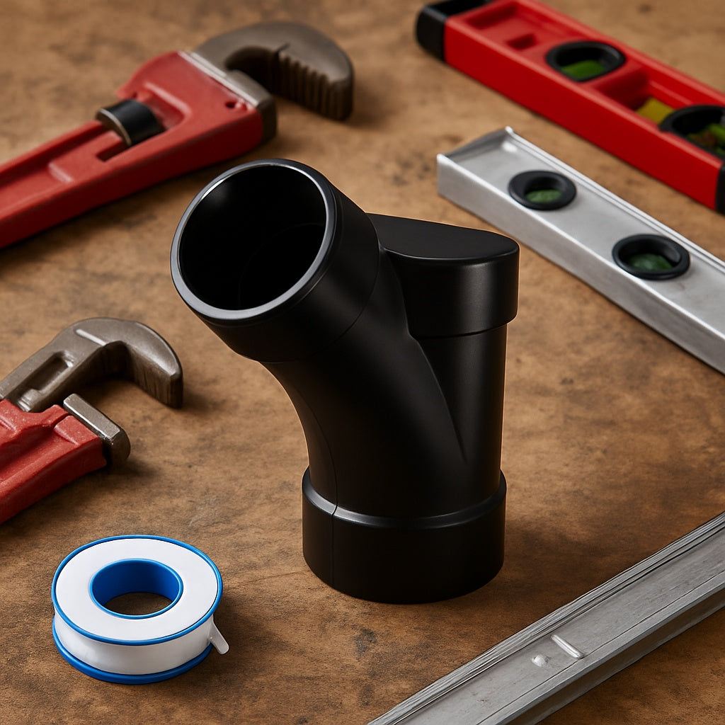 Pipe 4 in. x 3 in. ABS DWV All Hub Long Turn Tee Wye ABS005021800HD