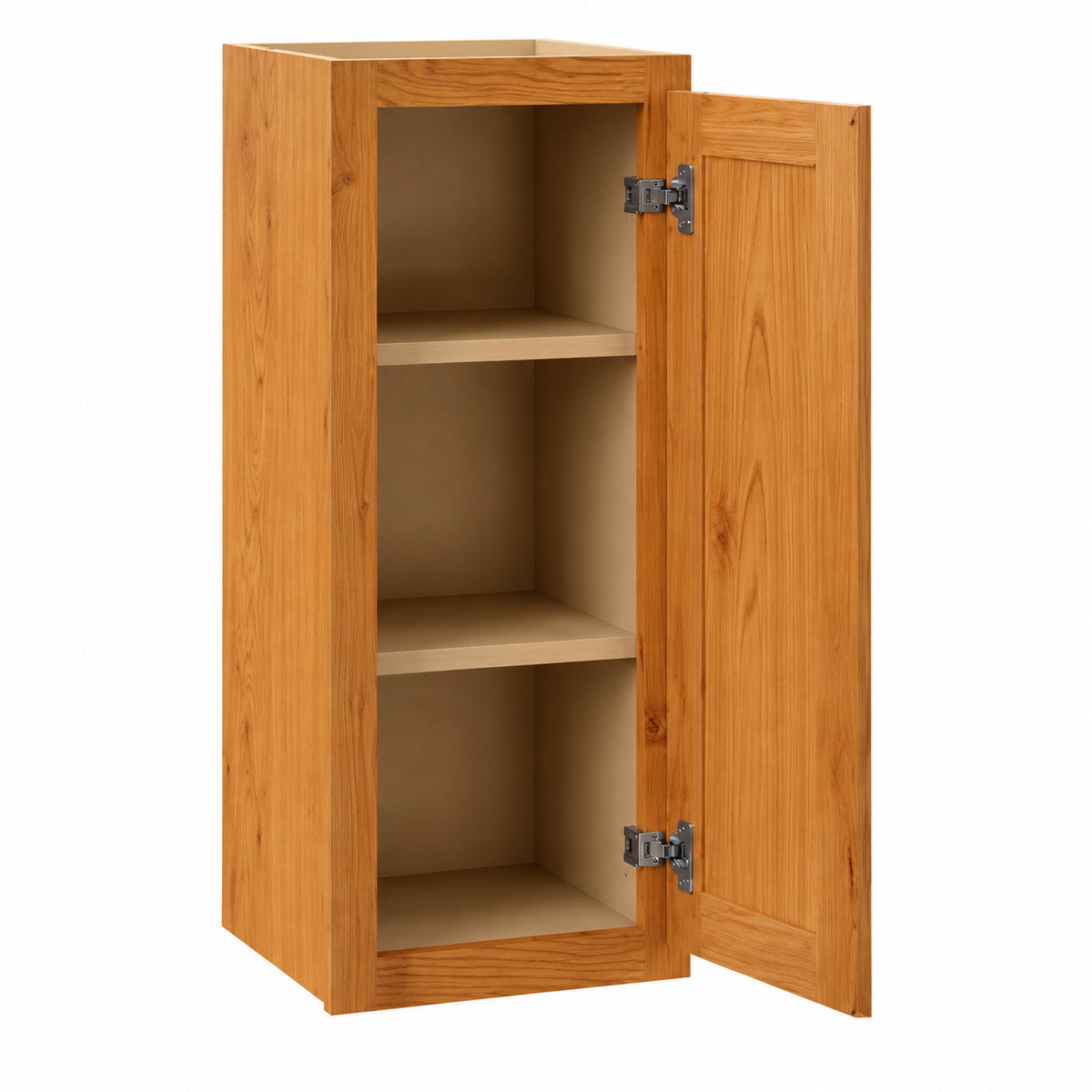 Hampton Bay Hampton 12 in W x 12 in D x 30 in H Assembled Wall Kitchen Cabinet in Medium Oak KW1230 MO