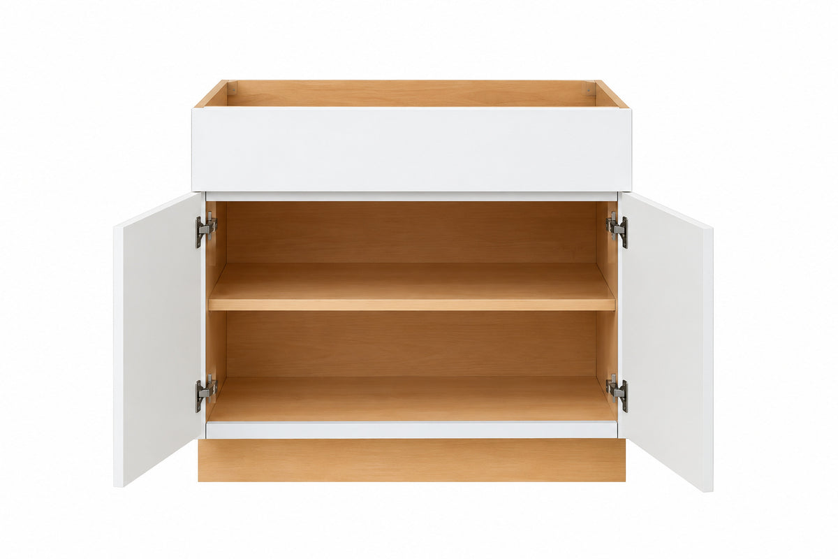 Hampton Bay Hampton 36 in W x 24 in D x 34 5 in H Assembled Base Kitchen Cabinet in Satin White KB36 SW