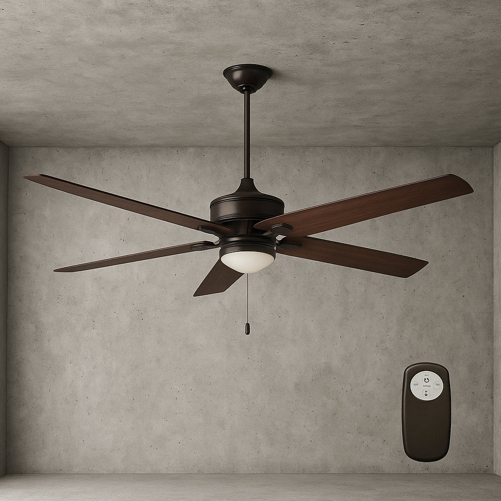 Home Decorators Collection Petersford 52 in. Integrated LED Indoor Oil Rubbed Bronze Ceiling Fan with Light Kit and Remote Control