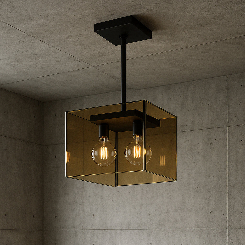 Bel Air Lighting 10313 ROB 4LT Rob Amber Glass Pendant