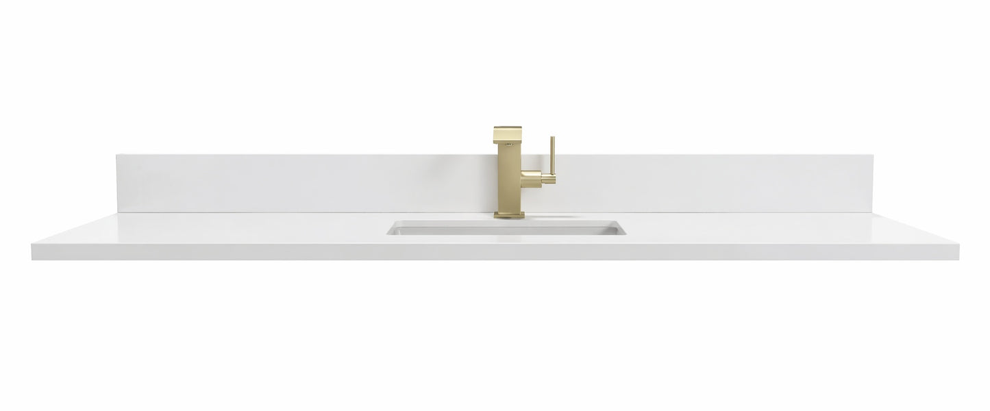 James Martin Vanities 60” Single Top – 3CM White Zeus Quartz w/ Sink