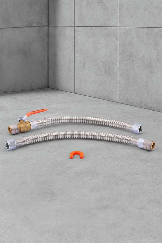 Max 3/4 in. Push-to-Connect x 3/4 in. FIP Corrugated Stainless Steel Water Heater Connection Kit