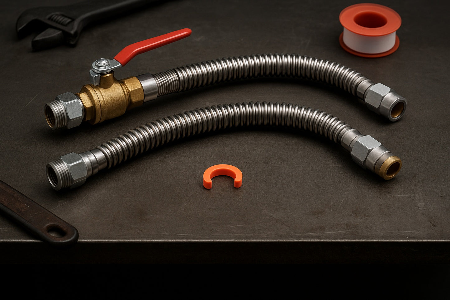 Max 3/4 in. Push-to-Connect x 3/4 in. FIP Corrugated Stainless Steel Water Heater Connection Kit