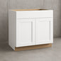 Hampton Bay Shaker 36 in W x 24 in D x 34 5 in H Assembled Sink Base Kitchen Cabinet in Satin White