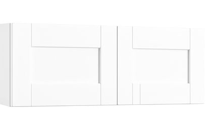 Hampton Bay Shaker 30 in W x 12 in D x 12 in H Assembled Wall Bridge Kitchen Cabinet in Satin White