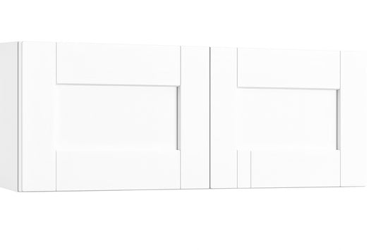 Hampton Bay Shaker 30 in W x 12 in D x 12 in H Assembled Wall Bridge Kitchen Cabinet in Satin White