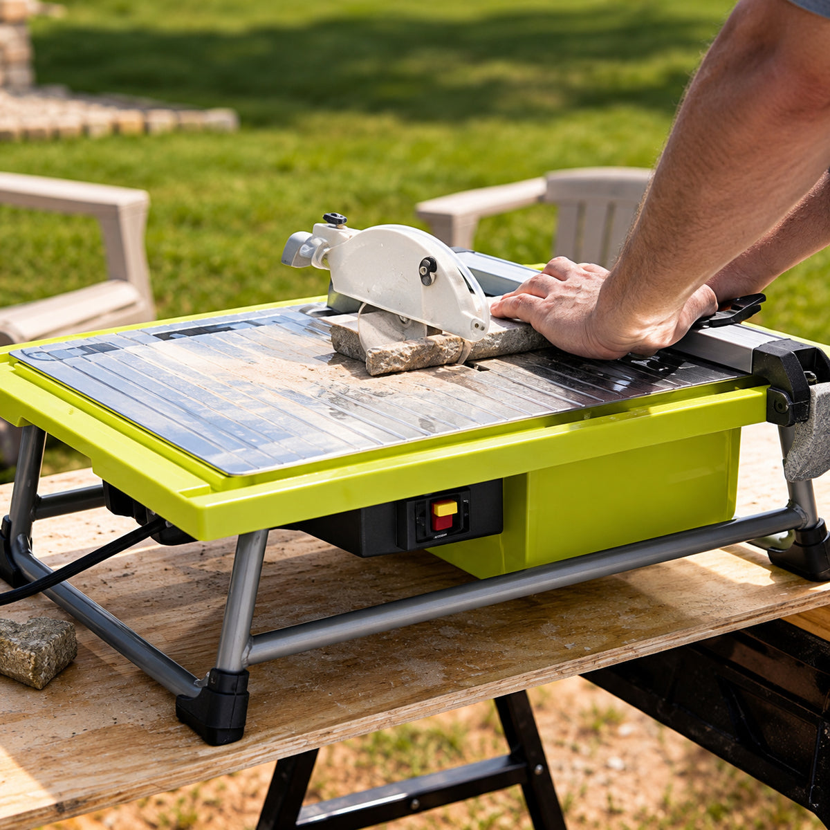 RYOBI 4 8 Amps 7 in Blade Corded Tabletop Wet Tile Saw