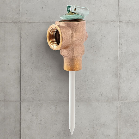 3/4 in. Bronze NCLX Temperature and Pressure Relief Valve with 1 1/4 in. Shank MNPT Inlet x FNPT Outlet 23576 0150