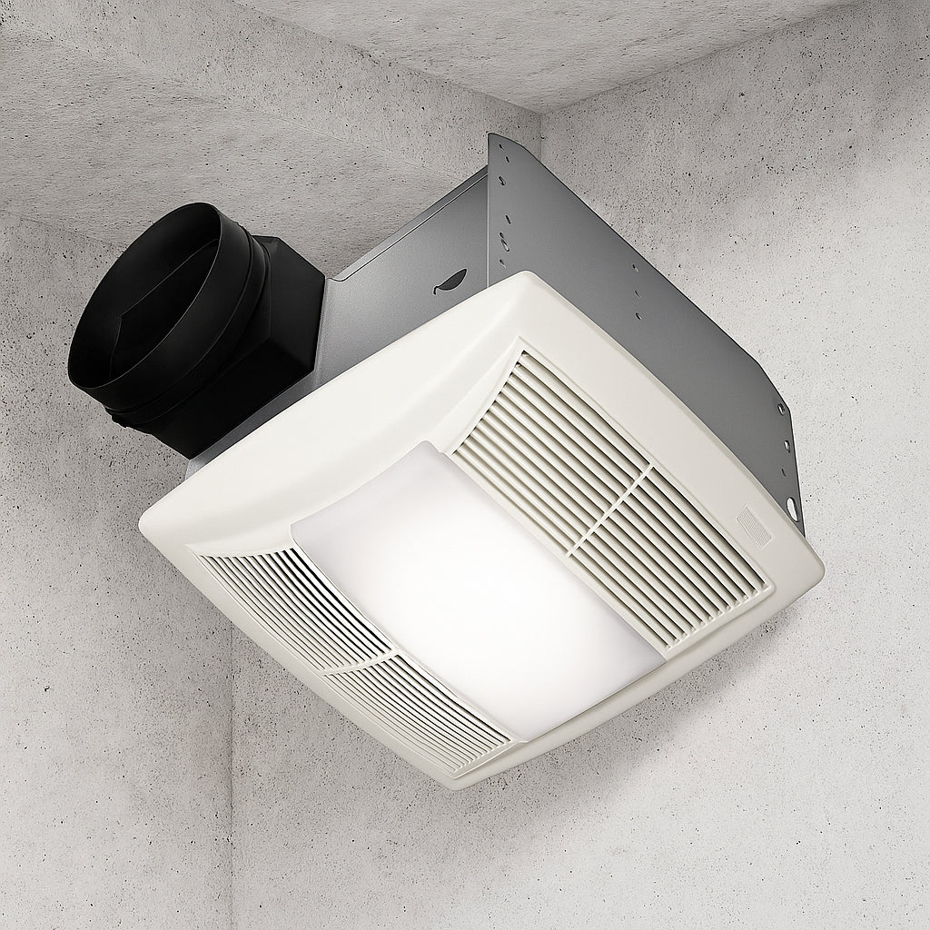QT Series 130 CFM Ceiling Bathroom Exhaust Fan with LED Light and Night Light, ENERGY STAR