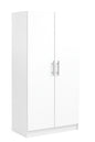 Prepac Elite 32 in. W x 65 in. H x 24.5 in. D 2-Shelf Engineered Wood Freestanding Cabinet Wardrobe Cabinet in White