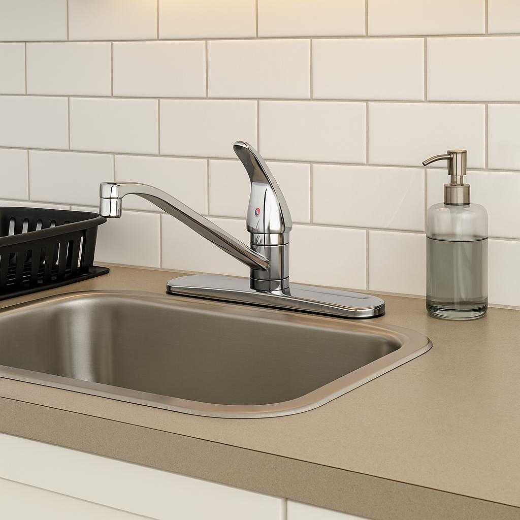 EZ FLO Prestige Collection Single Handle Standard Kitchen Faucet in Chrome 10072lf/205158883 91712428800 EZ FLO