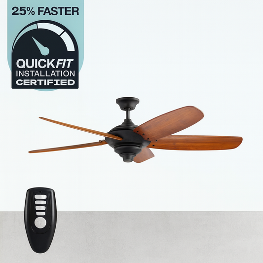 Home Decorators Collection Altura 56 in. Indoor Oil-Rubbed Bronze Ceiling Fan with Downrod, Remote and Reversible Motor; Light Kit Adaptable