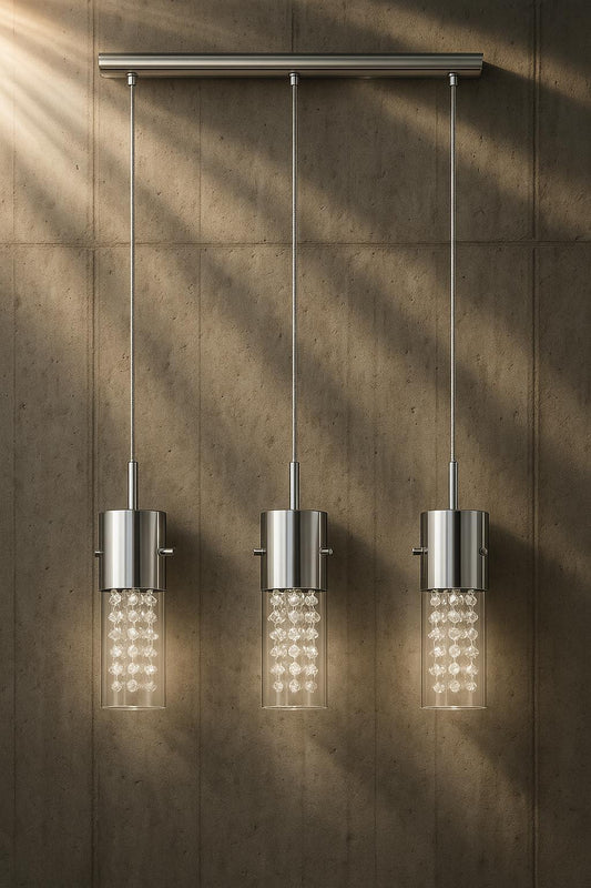 Eglo Diamond 3 Light Chrome Linear Pendant Light 200123A/204411741