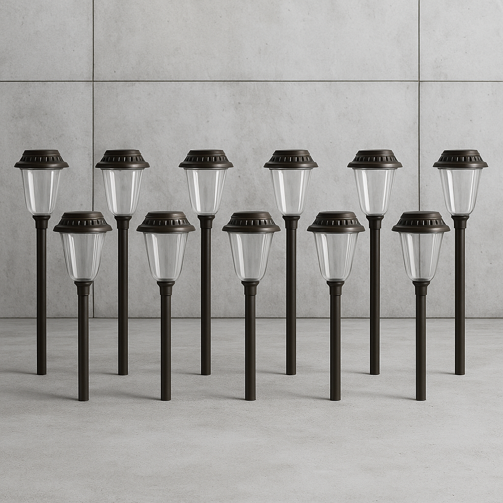 Hampton Bay Solar Charcoal Brown Integrated LED Landscape Path Light Set (10-Pack)