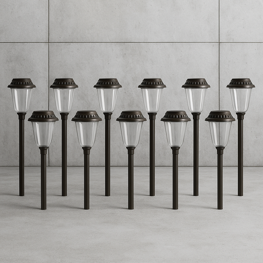 Hampton Bay Solar Charcoal Brown Integrated LED Landscape Path Light Set (10-Pack)