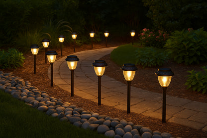 Hampton Bay Solar Charcoal Brown Integrated LED Landscape Path Light Set (10-Pack)