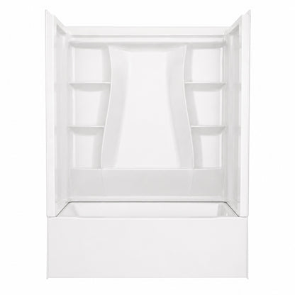 Delta Classic 500 60 in x 32 in Alcove Right Drain Deep Soaking Bathtub and Shower Combo in High Gloss White BVS2 C522 WH