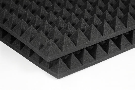Auralex Studiofoam Pyramid Panels 2 Ft W X 2 Ft L X 2 In H Charcoal Half Pack 12 Panels Per Box