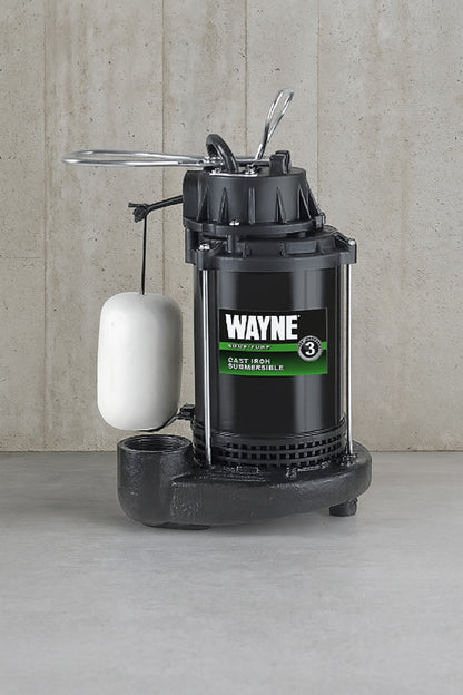 Wayne 1/3 HP Cast Iron Submersible Sump Pump with Vertical Float Switch