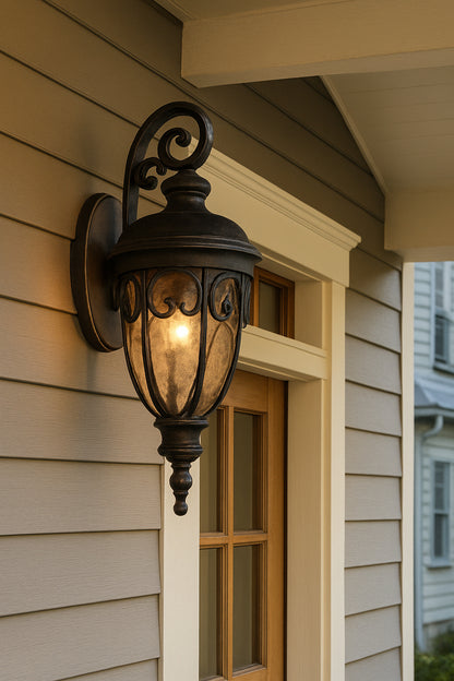 Yosemite Home Decor Viviana Collection 1 Light Oil Rubbed Bronze Outdoor Wall Lantern Sconce