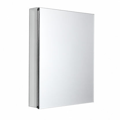 Zenna Home 24 in W x 30 in H Aluminum Frameless Beveled Mirror Medicine Cabinet