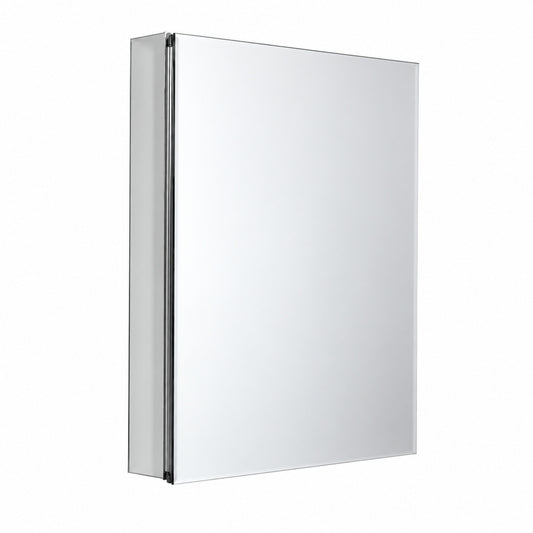 Zenna Home 24 in W x 30 in H Aluminum Frameless Beveled Mirror Medicine Cabinet