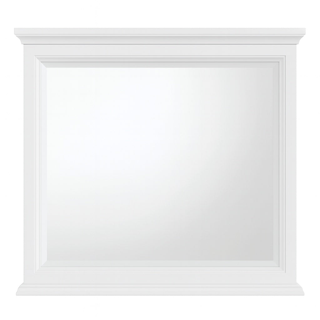 Naples 36 in. W x 32 in. H Rectangular Wood Framed Wall Bathroom Vanity Mirror in White