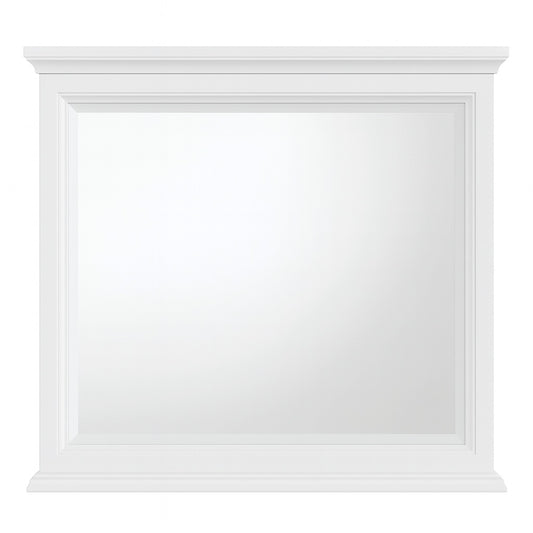 Naples 36 in. W x 32 in. H Rectangular Wood Framed Wall Bathroom Vanity Mirror in White