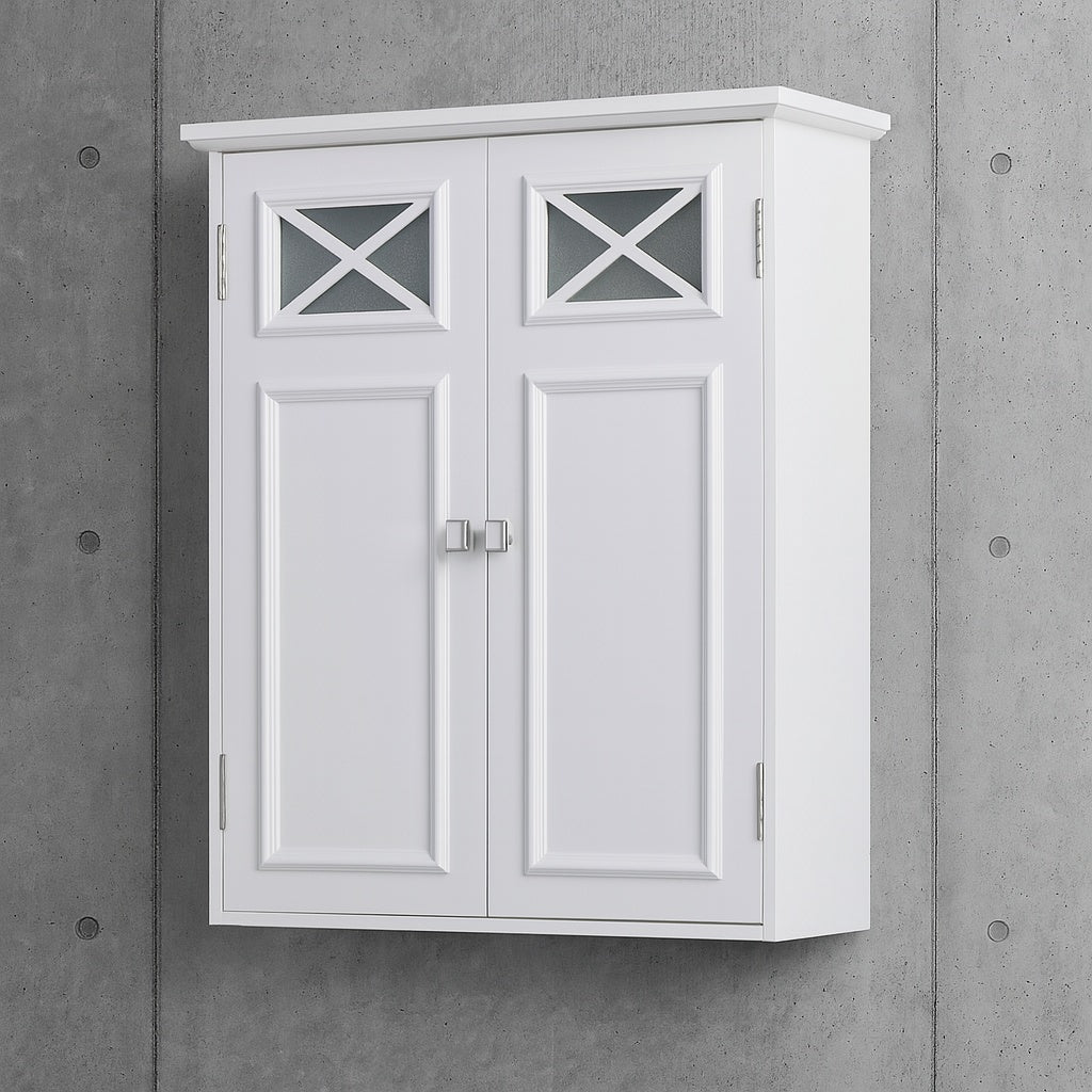 Johnston Assembled 24 x 20 x 7 in. Surface Mount Wall Cabinet in White