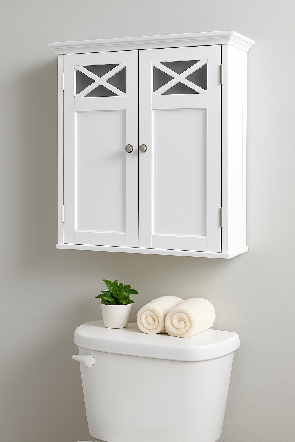 Johnston Assembled 24 x 20 x 7 in. Surface Mount Wall Cabinet in White