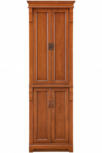 Home Decorators Collection Naples 24 In W X 17 In D X 74 In H Brown Freestanding Linen Cabinet
