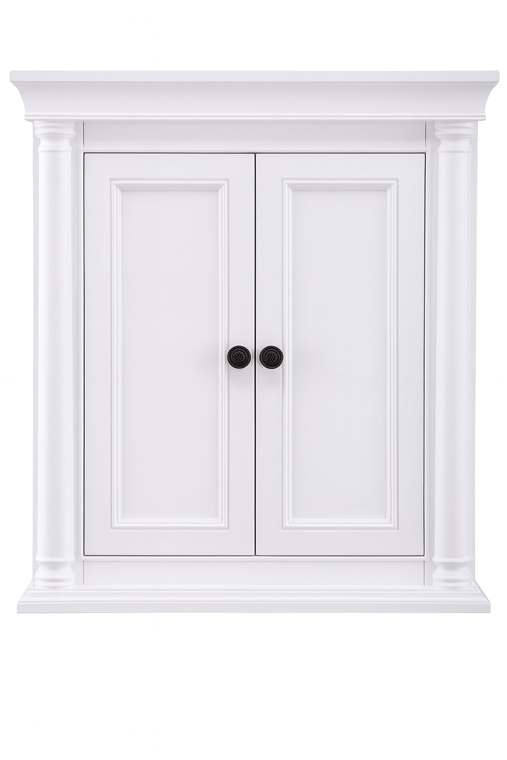 Home Decorators Collection Naples 26.5 in. W x 8 in. D x 32.8 in. H Bathroom Storage Wall Cabinet in White