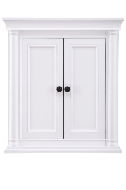 Home Decorators Collection Naples 26.5 in. W x 8 in. D x 32.8 in. H Bathroom Storage Wall Cabinet in White