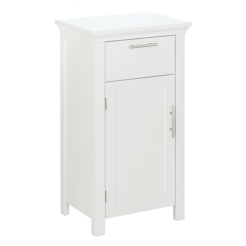 RiverRidge Home Somerset 16 in. W x 30 in. H x 12 in. D White Linen Cabinet with Bathroom and Laundry Storage, Drawer and Shelf
