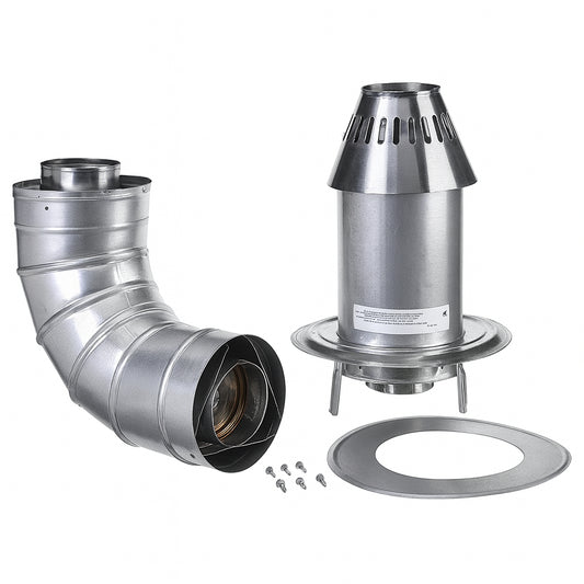 Rheem 3 in. x 5 in. Stainless Steel Concentric Low Profile Termination Vent for Tankless Water Heaters
