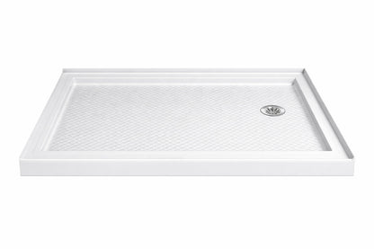 DreamLine SlimLine 60 in x 36 in Double Threshold Shower Pan Base in White with Right Hand Drain