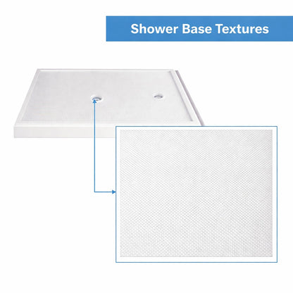 DreamLine SlimLine 60 in x 36 in Double Threshold Shower Pan Base in White with Right Hand Drain